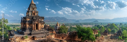 Lemyatnhar Temple ,Pyu Ancient City ,UNESCO World Heritage of Myanmar realistic nature and landscape photo