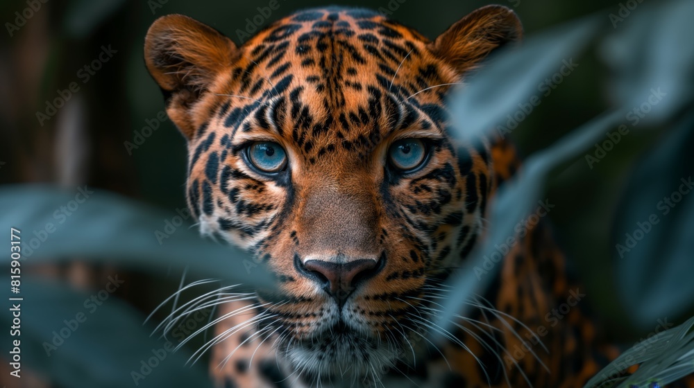 Obraz premium Leopard Mouth With Black Background created by ai