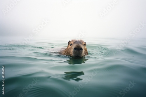 dog in sea photo