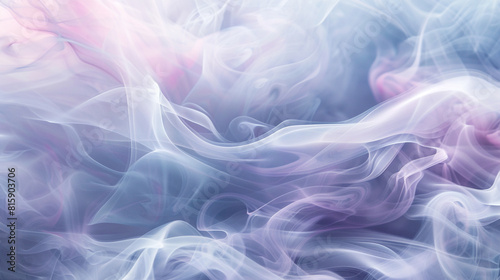 Smoke rising and undulating in a delicate dance  with hints of pastel pink and lavender
