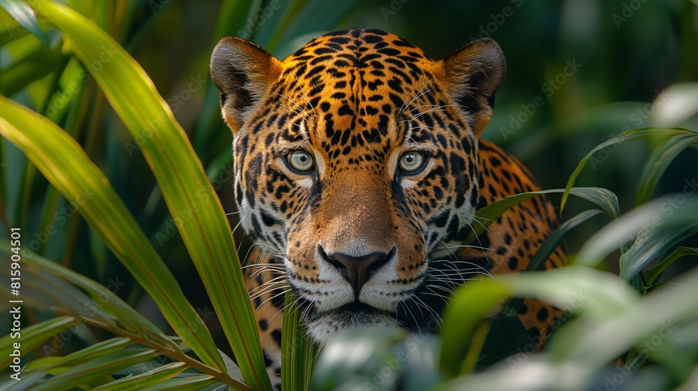 Obraz premium Leopard Mouth With Black Background created by ai