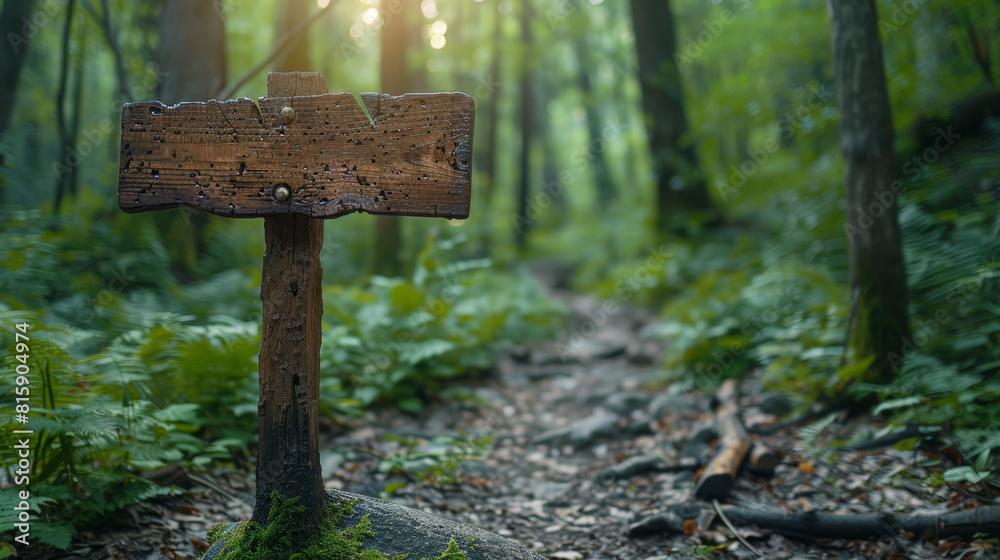 eco-friendly travel, a serene forest trail marked by a wooden signpost suggesting nearby eco-friendly travel spots to encourage sustainable travel choices eco-friendly travel, a serene forest trail marked by a wooden signpost suggesting nearby eco-friendly travel spots to encourage sustainable travel choices