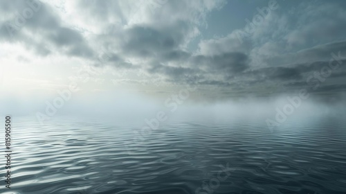 Mysterious fog over calm water