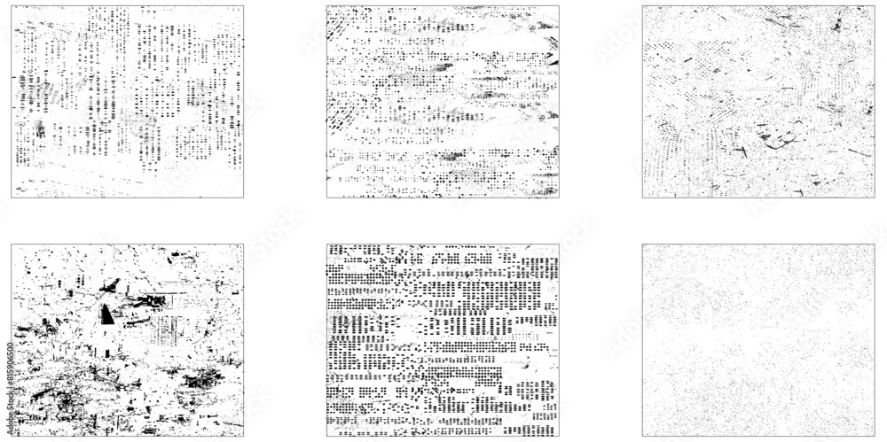 Obraz premium Vector paint grunge texture set. Collection of 6 grunge texture. 
