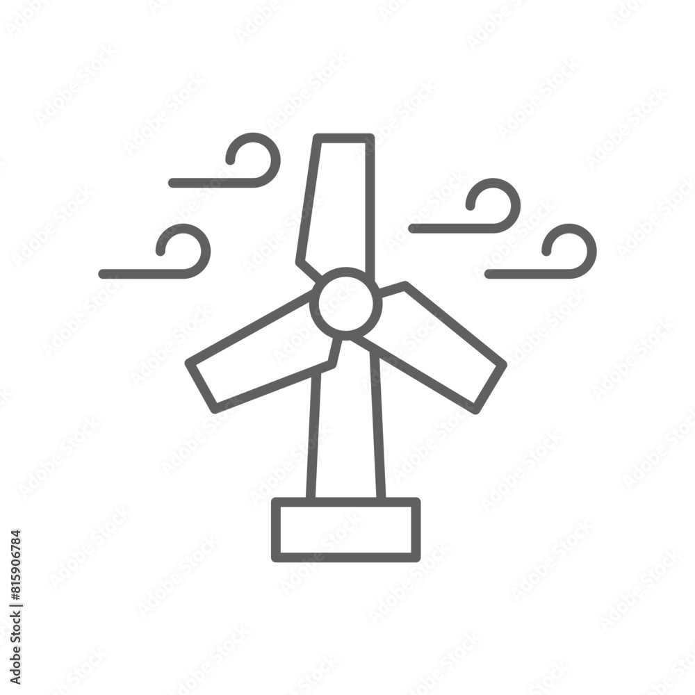 Wind turbine icon. Simple outline style. Wind power, generation, solar, plant, water, factory, electric, renewable energy concept. Thin line symbol. Vector illustration isolated. Editable stroke. Wind turbine icon. Simple outline style. Wind power, generation, solar, plant, water, factory, electric, renewable energy concept. Thin line symbol. Vector illustration isolated. Editable stroke.