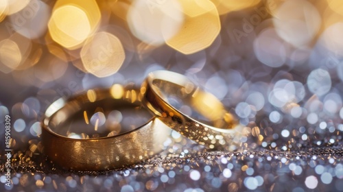 Close up shot of beautiful wedding rings