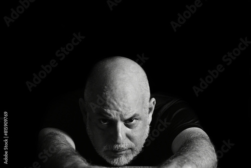 portraits face expression body movements modern man in black and white photo fine art silhouette expression