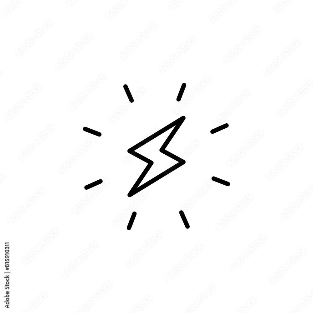 Lightning bolt icon. Simple outline style. Electricity, flash, thunder, spark, shock, light, power, thunderbolt, energy concept. Thin line symbol. Vector illustration isolated. Lightning bolt icon. Simple outline style. Electricity, flash, thunder, spark, shock, light, power, thunderbolt, energy concept. Thin line symbol. Vector illustration isolated.