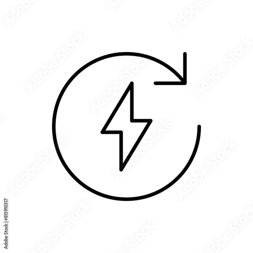 Free Download Recharge electric power icon. Simple outline style. Wattage, charger, arrow, thunder, pile, lightning, thunderbolt, energy concept. Thin line symbol. Vector illustration isolated. - GFXLoad