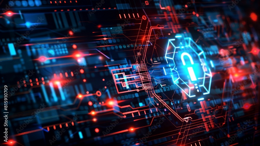 Obraz premium background digital security network