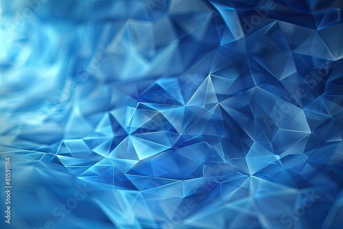 Digital art showcasing an abstract geometric pattern resembling blue crystals with a focus on sharp angles and light reflections.