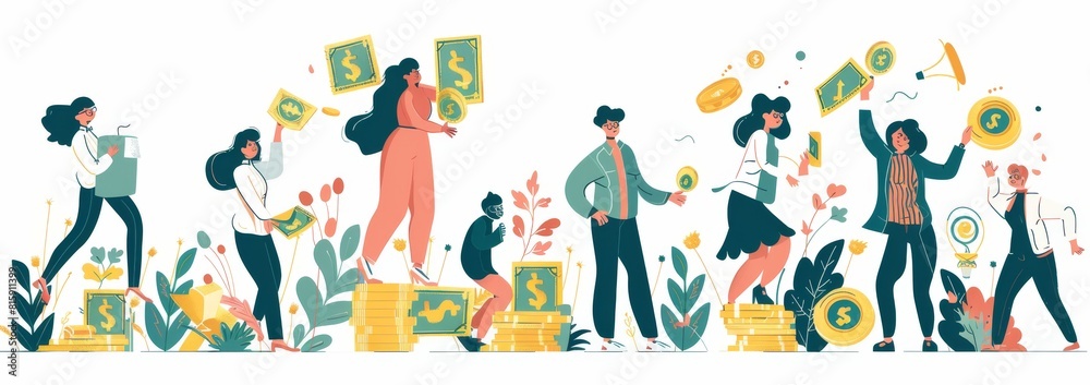A team of people in shorts holding money at a sport venue A team of people in shorts holding money at a sport venue