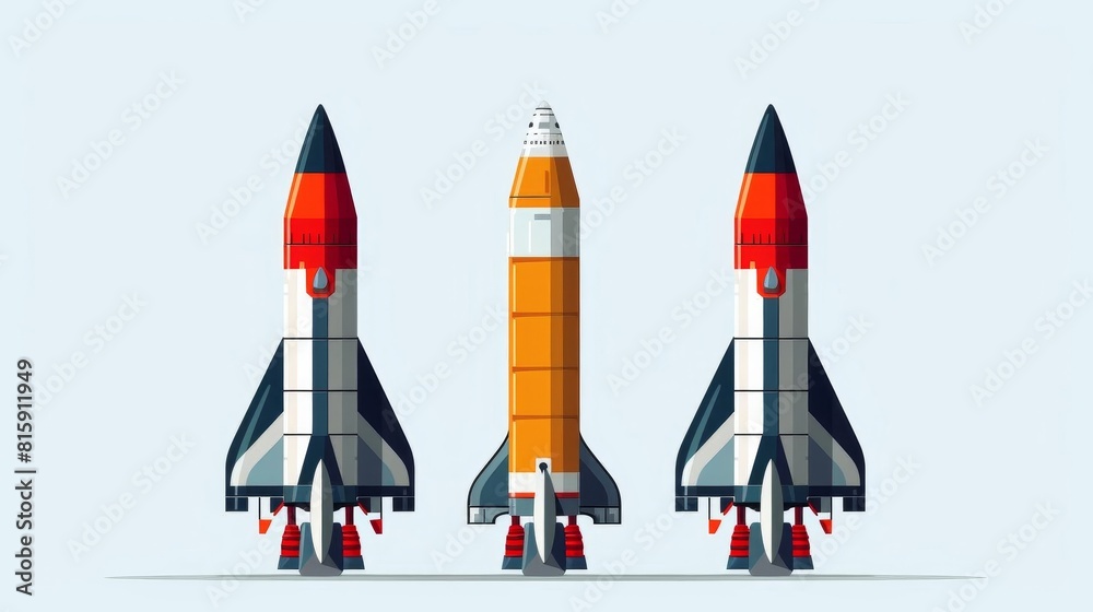 rocket engineering flat design front view aerospace design theme cartoon drawing Splitcomplementary color scheme rocket engineering flat design front view aerospace design theme cartoon drawing Splitcomplementary color scheme