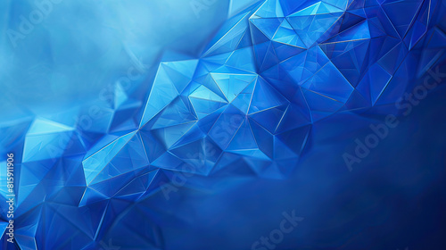 Digital art showcasing an abstract geometric pattern resembling blue crystals with a focus on sharp angles and light reflections.