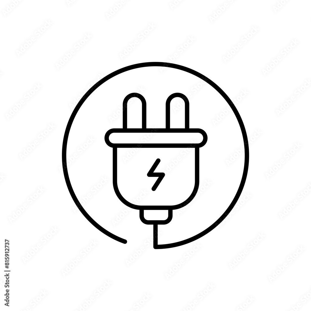 Electric plug icon. Simple outline style. Electrical socket, power, connect, cord, electro, electrician, cable, wire, energy concept. Thin line symbol. Vector illustration isolated. Electric plug icon. Simple outline style. Electrical socket, power, connect, cord, electro, electrician, cable, wire, energy concept. Thin line symbol. Vector illustration isolated.