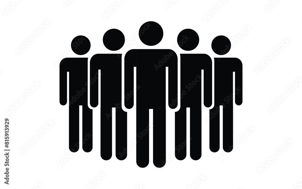 group of standing people icon symbol 5 men group of standing people icon symbol 5 men