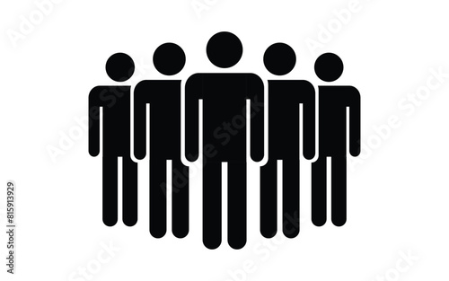 group of standing people icon symbol 5 men