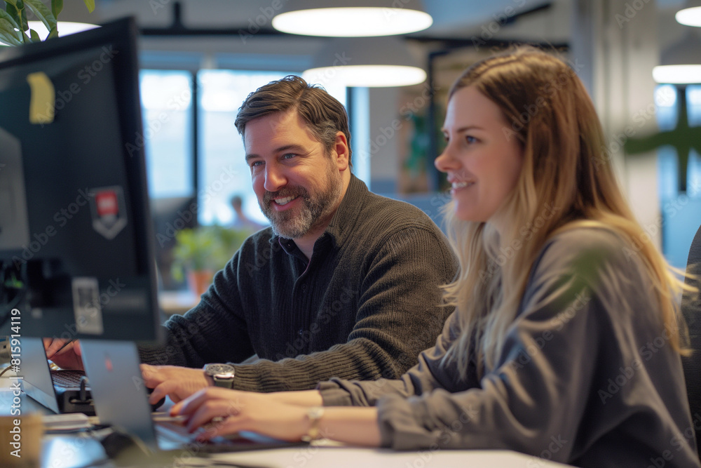 A group of business people working together on laptops, showcasing collaboration and teamwork in the digital age. A group of business people working together on laptops, showcasing collaboration and teamwork in the digital age.