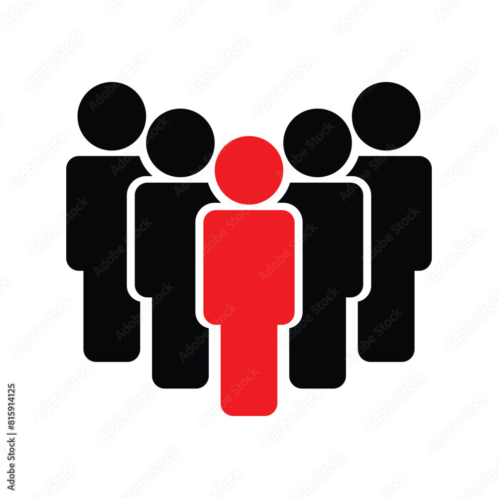 the man in the front middle of group of five people icon symbol 5 men the man in the front middle of group of five people icon symbol 5 men