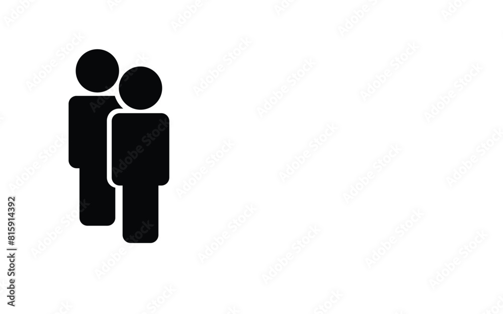 two people standing front back icon symbol 2 men two people standing front back icon symbol 2 men