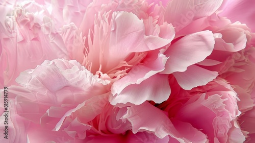 Close-up of a pink peony flower, ideal for botanical and beauty themed projects.