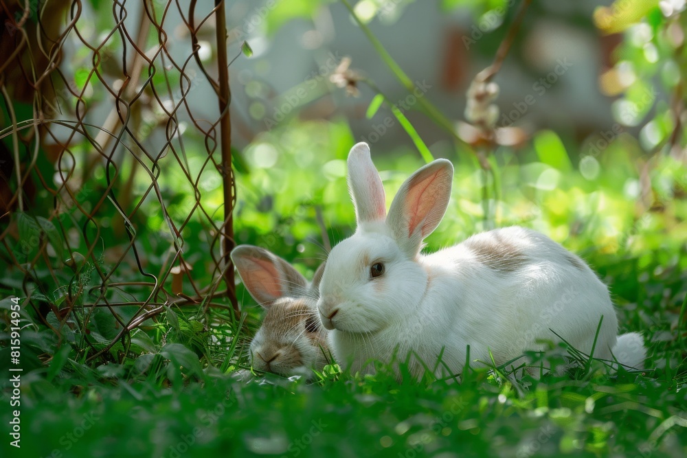 Cute adorable rabbit pet close up