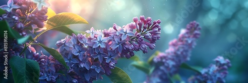Lilac bush blooms in May, Syringa vulgaris, the lilac or common lilac, is a species of flowering plant in the olive family Oleaceae, Berlin, Germany realistic nature and landscape photo