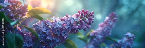 Lilac bush blooms in May, Syringa vulgaris, the lilac or common lilac, is a species of flowering plant in the olive family Oleaceae, Berlin, Germany realistic nature and landscape