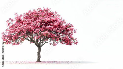 Delicate Dogwood Tree Isolated on White Background White Flowers and Broad Leaves Perfect for Spring Garden or Decorative Designs Photo Realistic Stock Concept