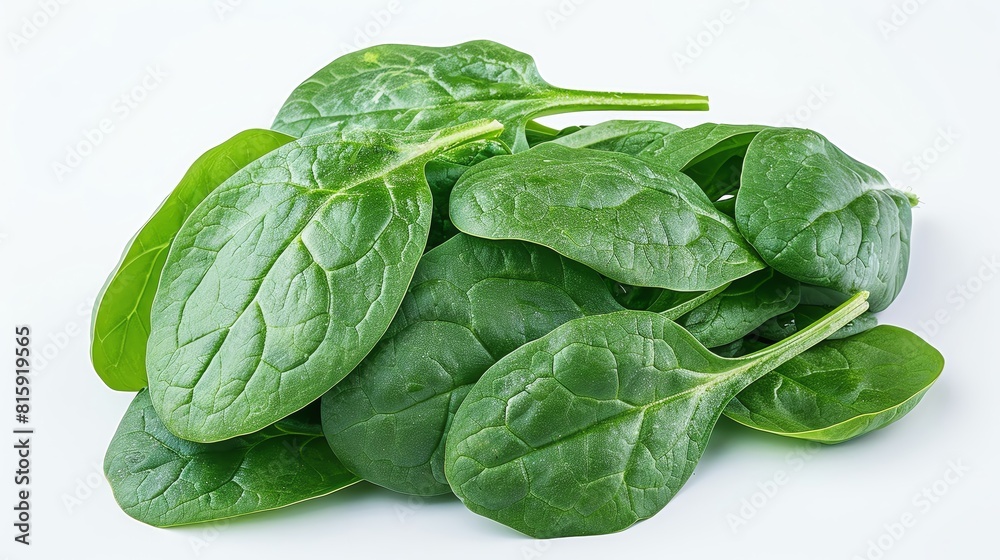 spinach on isotate white back background