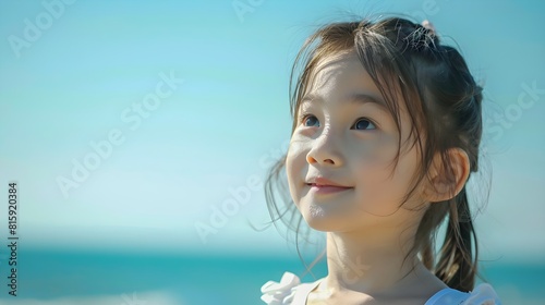 cute girl on a calm seaside afternoon