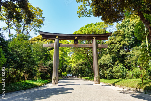 Gateway to Yoyogi Park in Tokyo, Japan photo