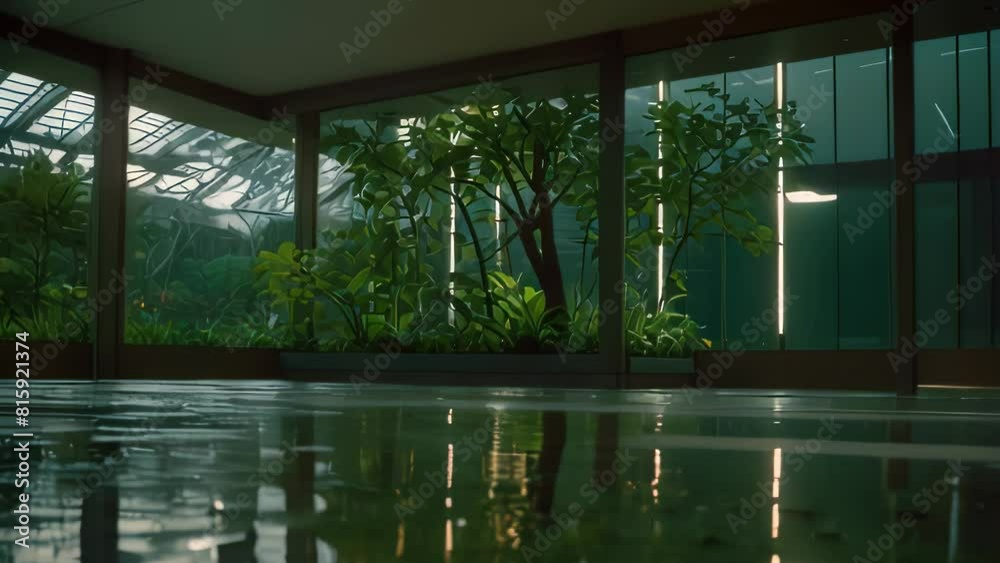 Video animation of Tranquil Indoor-Outdoor Interface room is flooded with natural light from expansive windows Video animation of Tranquil Indoor-Outdoor Interface room is flooded with natural light from expansive windows