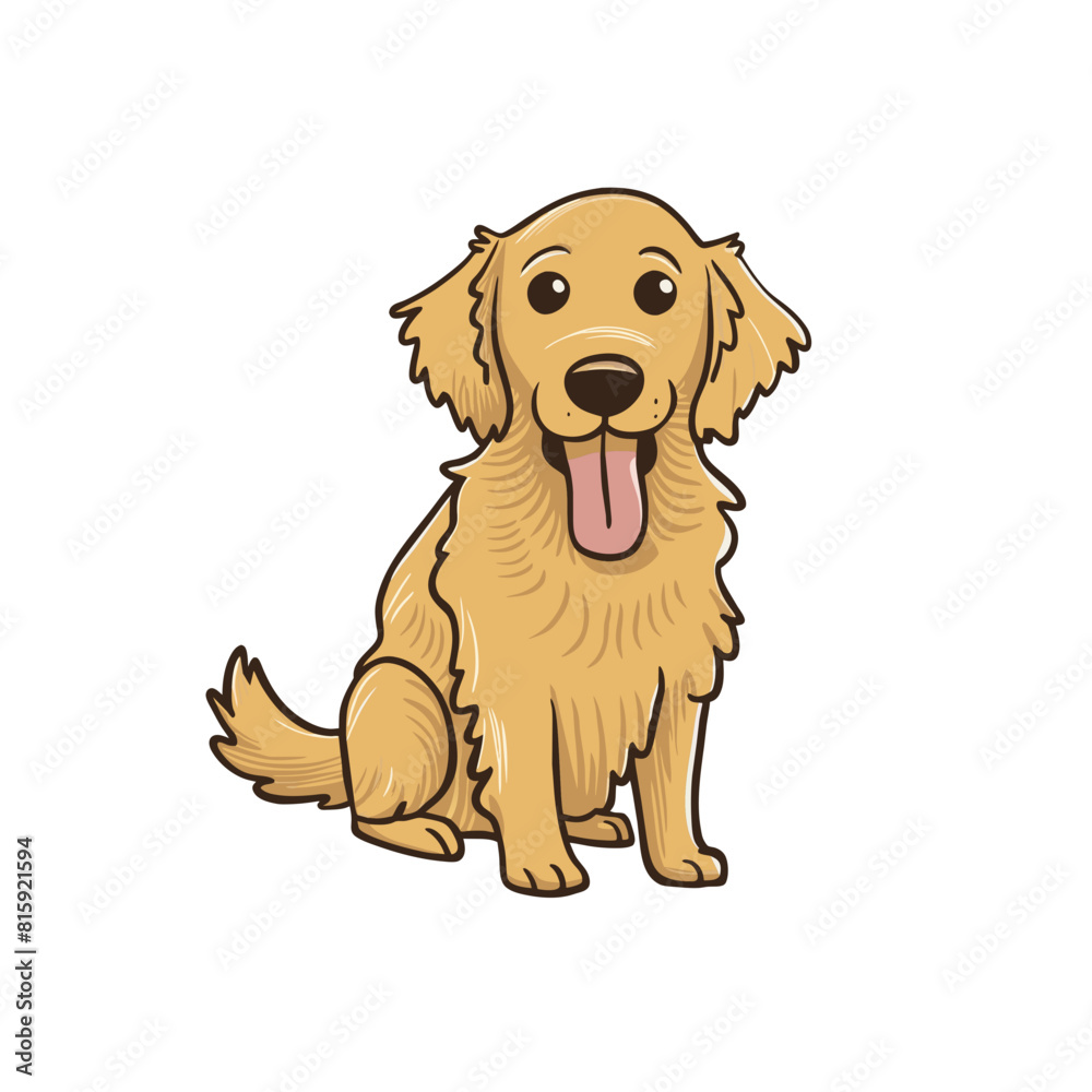 Golden Retriever Doodle Art: Lovable Illustration of a Friendly Canine Golden Retriever Doodle Art: Lovable Illustration of a Friendly Canine
