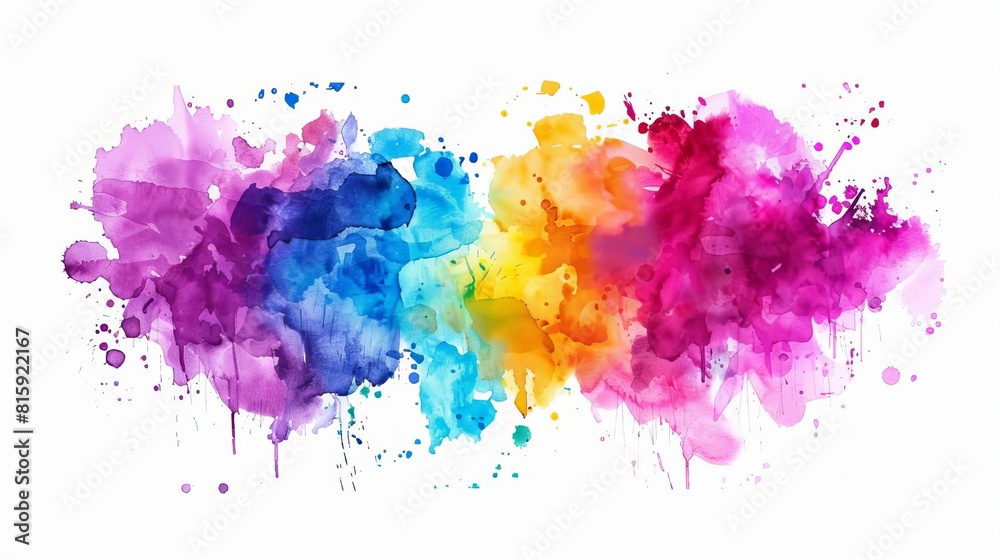 abstract watercolor paint stain artistic splash of vibrant colors