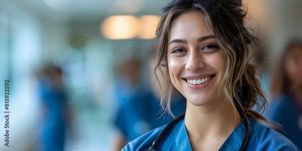 Smiling Nurse Embracing Advanced Patient Care Technologies in Professional Development Program Smiling Nurse Embracing Advanced Patient Care Technologies in Professional Development Program