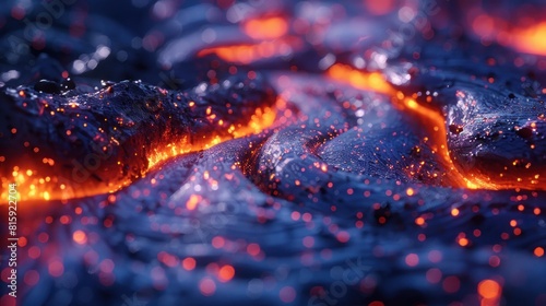 Glimmering crystals stud the surface of the podium, refracting the fiery glow of the lava below into a dazzling array of colors that dance and shift with each passing moment. photo