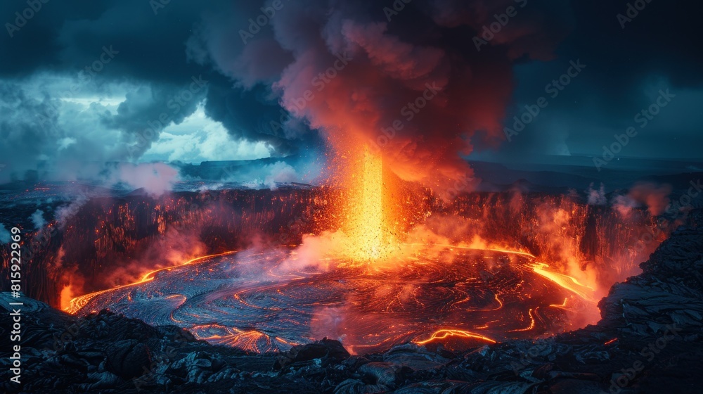 Wisps of smoky vapor rise from the podium's base, intertwining with the pulsating glow of the lava below to create a hauntingly beautiful spectacle. Wisps of smoky vapor rise from the podium's base, intertwining with the pulsating glow of the lava below to create a hauntingly beautiful spectacle.