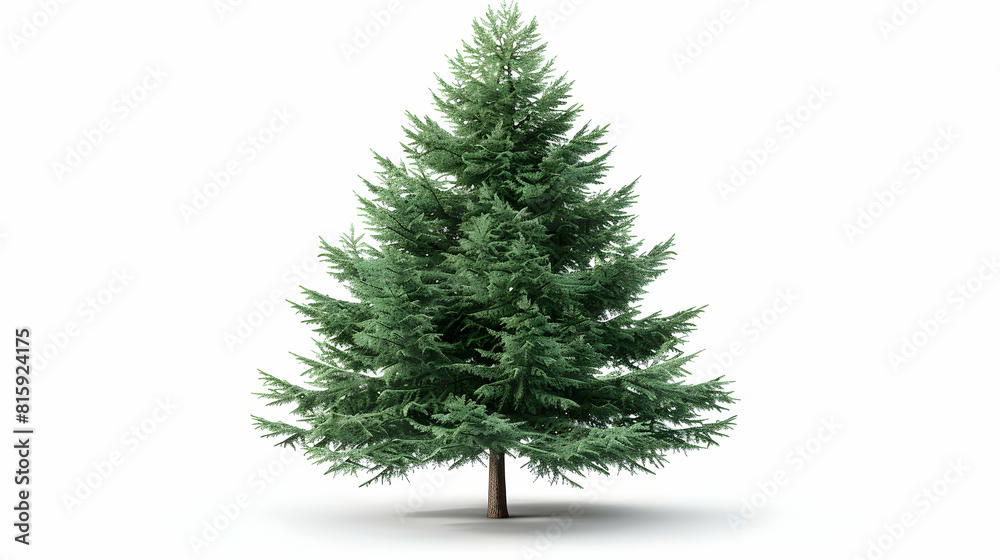 Vibrant Pine Tree Isolated on White Background for Holiday Nature Designs Vibrant Pine Tree Isolated on White Background for Holiday Nature Designs
