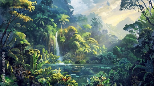 Tropical rainforest ecosystem a biome characterized by a dense and warm climate with high rainfall