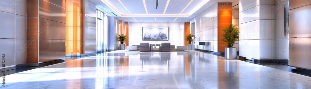 custom made wallpaper toronto digitalCorporate Office Lobby Floor: Displaying reception areas, waiting lounges, company logos, and corporate branding elements