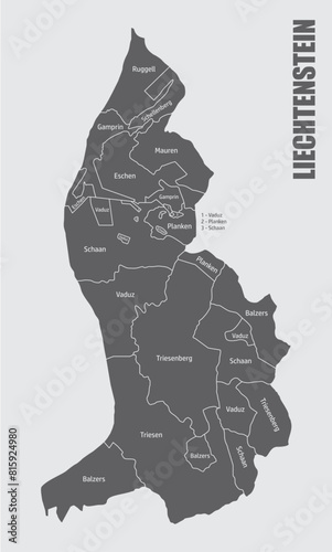 Liechtenstein administrative map
