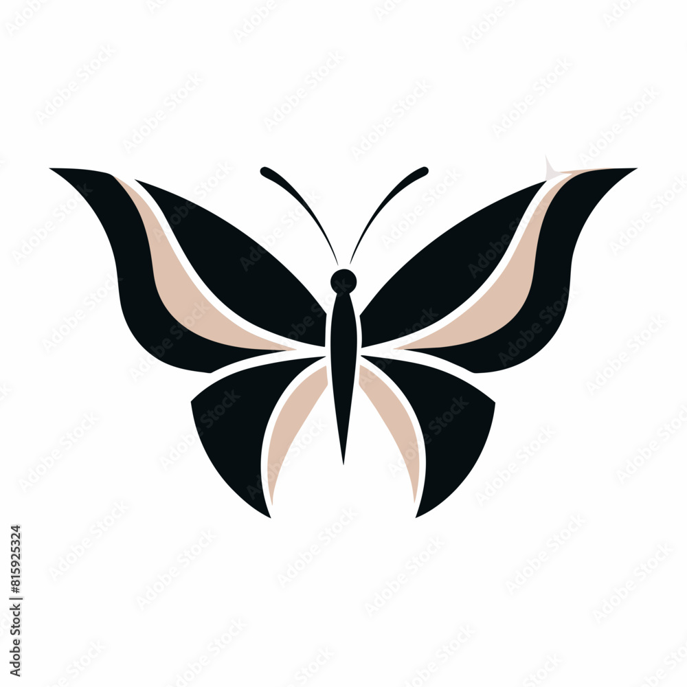 Modern and minimalist Butterfly logo icon vector illustration with a white background Modern and minimalist Butterfly logo icon vector illustration with a white background