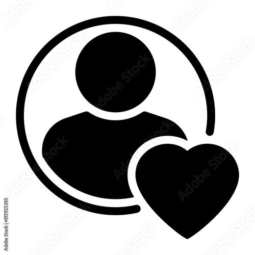 Bild auf Leinwand heart glyph icon