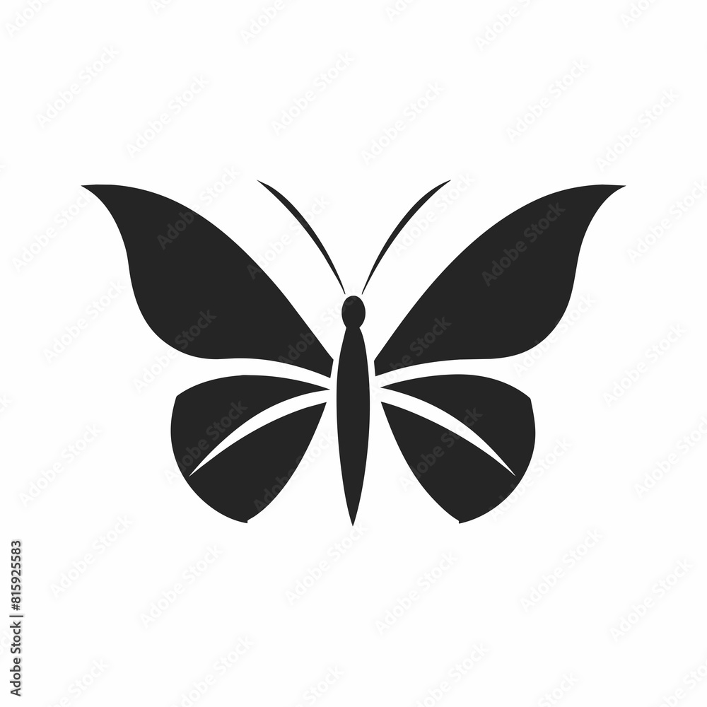 Modern and minimalist Butterfly logo icon vector illustration with a white background 