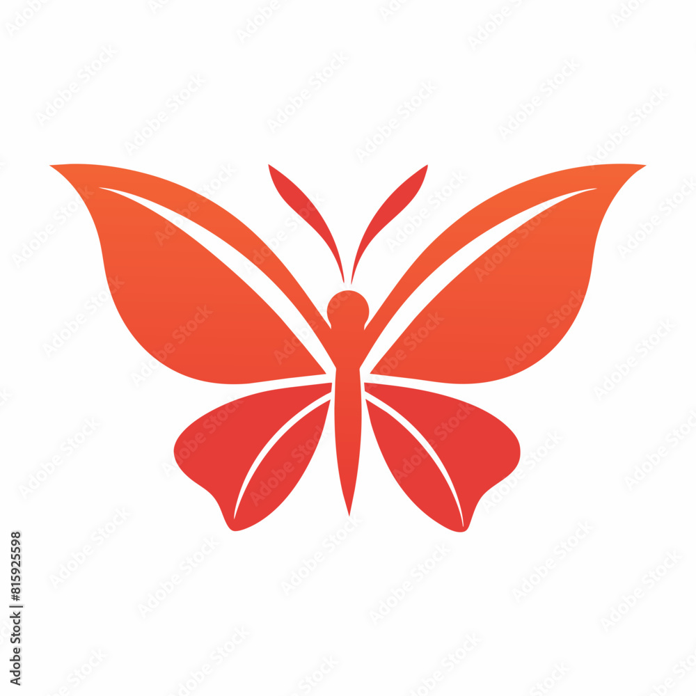 Modern and minimalist Butterfly logo icon vector illustration with a white background 