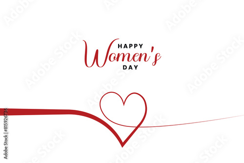 Decorative International Women's day greeting card with line style to love