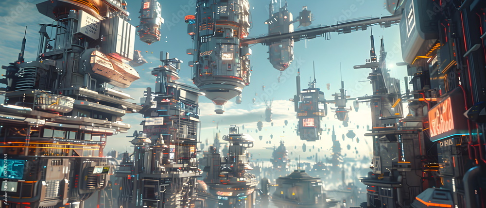 AI-Powered Future World, Image of a future city using artificial intelligence to control various systems, showing the impact of artificial intelligence on the way of life AI-Powered Future World, Image of a future city using artificial intelligence to control various systems, showing the impact of artificial intelligence on the way of life
