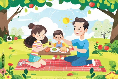 Join this vibrant family as they celebrate Labor Day with a joyful picnic in the park. Enjoy the sunny weather  laughter  and delicious food 