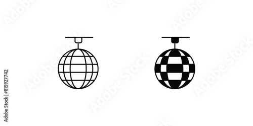 disco ball icon with white background vector stock illustration